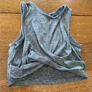 Zobha Gray Twist-Front Tank Top